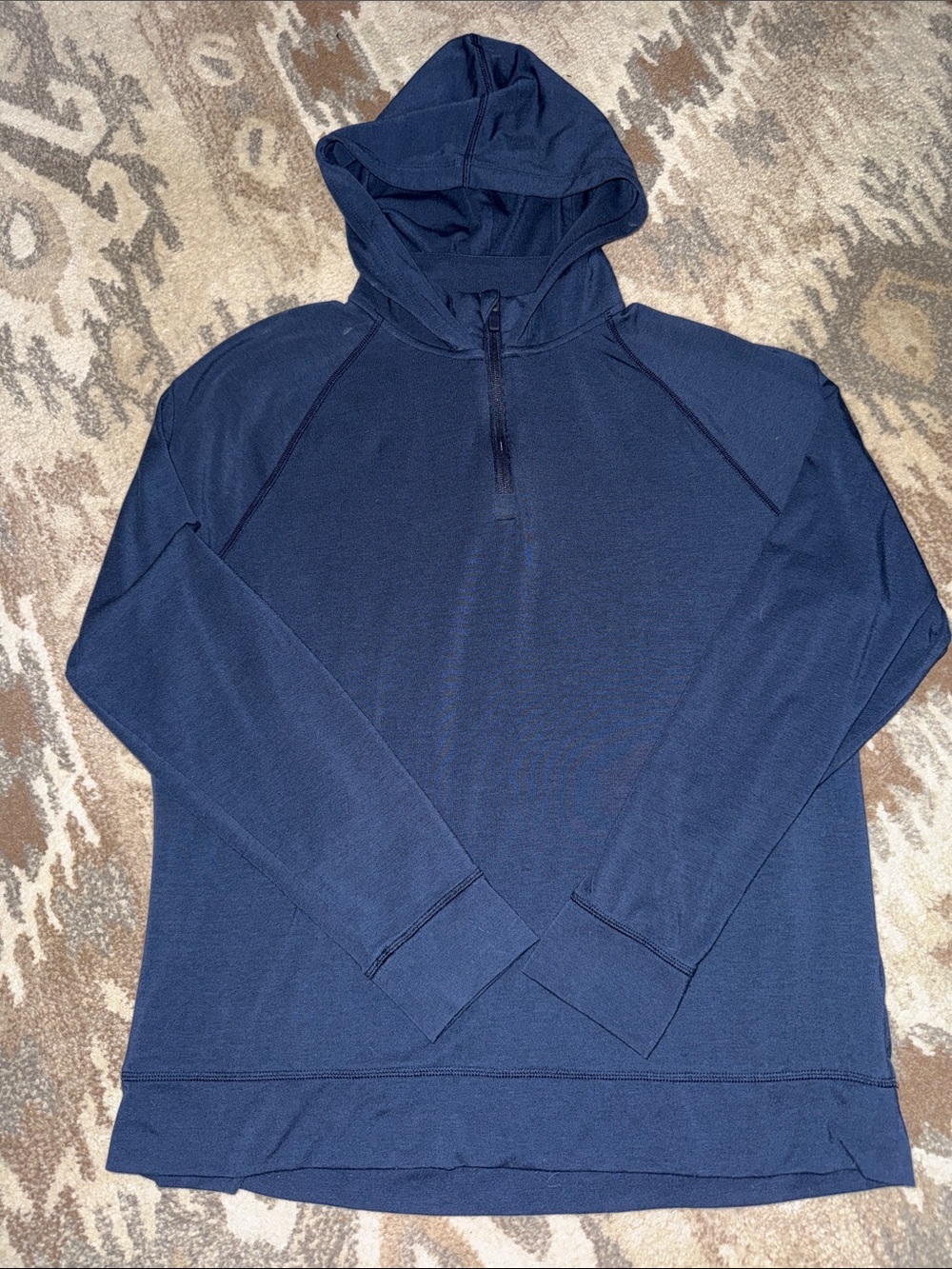 G/FORE Navy Hooded 1/4 Zip Pullover L